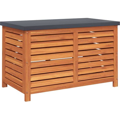 Boîte de rangement de jardin 90x48x55 cm bois d'eucalyptus CFW848747 (1/5)