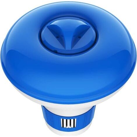 Distributeur Flottant de Chlore, Diffuseurs pour Piscine, Diamètre 12cm/5pouces Doseur Flottant Réglable, Accessoires de Piscine pour Spa Jacuzzi Intérieur Extérieur, Bleu + Blanc (1/5)
