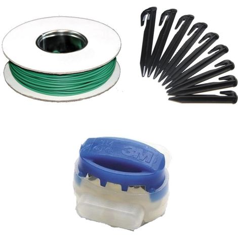 Genisys Mähroboter Kabel Reparatur Set + Haken Verbinder kompatibel mit blumfeldt Garden Hero Rasen Roboter Mäher Begrenzung Draht Erdnägel Klemmen - HQ 2024 Set 1m+12H+6V (1/5)