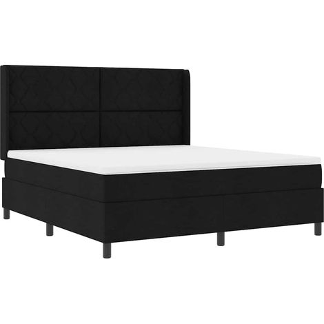 Boxspringbett mit Kopfteil Schwarz 180 x 200 cm Stoff vidaXL (1/5)