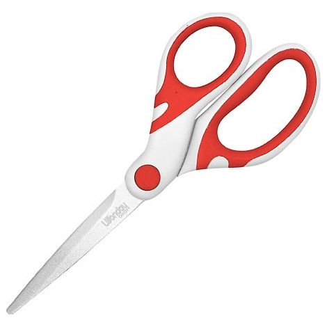 Ciseaux Candy Wonday droitiers bout pointus 21 cm bicolores - rouge