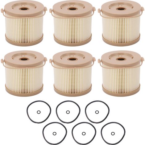 Filtre Séparateur D'Eau D'huile, 6 Pièces de Filtre à Carburant Séparateur D'Eau Kit de Filtre à Eau D'huile de Remplacement pour RACOR 2010PM-OR 500FG (1/5)