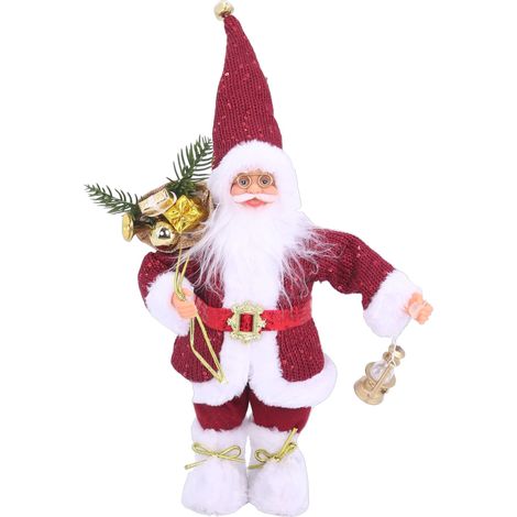 MAURY'S PUPAZZO DI BABBO NATALE CON VESTITO ROSSO DA 35 CM (1/2)