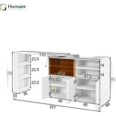 Flur- Garderobenschrank weiß aus Polyester 117 x 40 x 78 cm HOMAIRE (1/5)