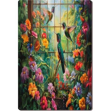 Plaque en Métal Vintage Art Murale pour Jardin de Camélias, Beauté Éternelle et Durabilité 40x30 cm. (1/5)
