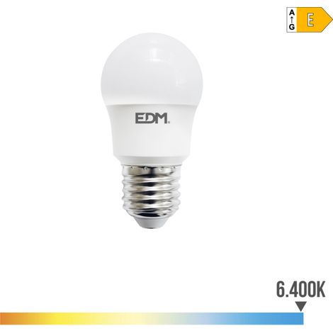 Bombilla LED EDM Esférica E27 8,5W 1000lm 6400K Luz Fría Ø4,5x8,6cm (1/3)