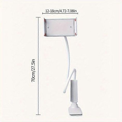 Support rotatif à 360° pour tablette et téléphone avec base en spirale, bras réglable, support de chevet, pince de 12 à 18 cm. (1/5)