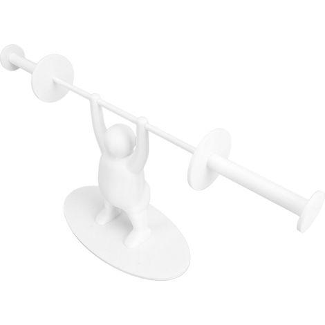 Divertente portarotolo di carta igienica in plastica stampato in 3D, a forma di sollevatore di pesi, con carta igienica in piedi, per decorare il bagno. (1/5)