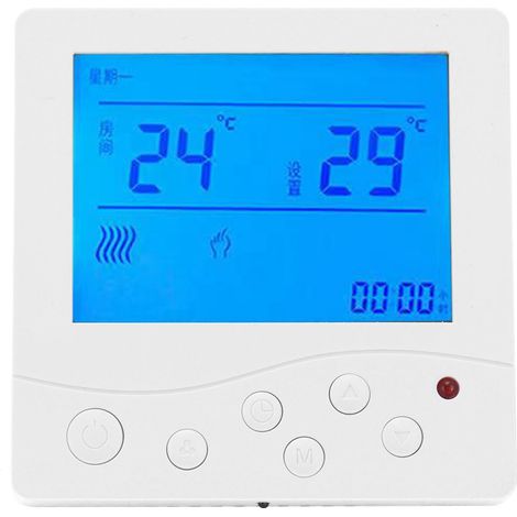 Thermostat pour ventilo-convecteur de climatisation centrale, contrôleur de température intelligent à écran LCD, interrupteur thermostatique, 220 V CA (1/5)