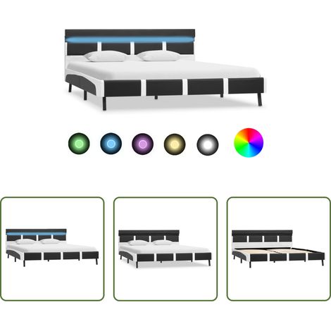 Lits LED - Cadre de lit avec LED Gris Similicuir 120 x 200 cm (1/5)