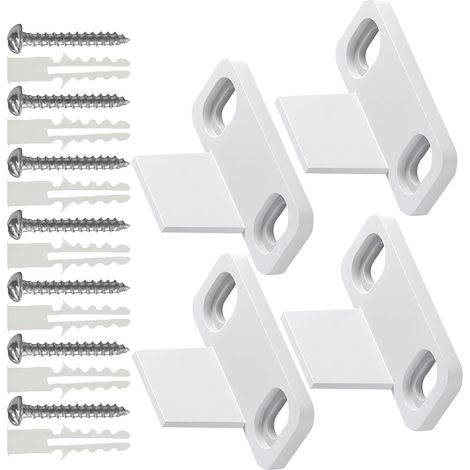 Guides de sol en plastique blanc pour portes grange, conception compacte et durable, ensemble 4 (1/5)