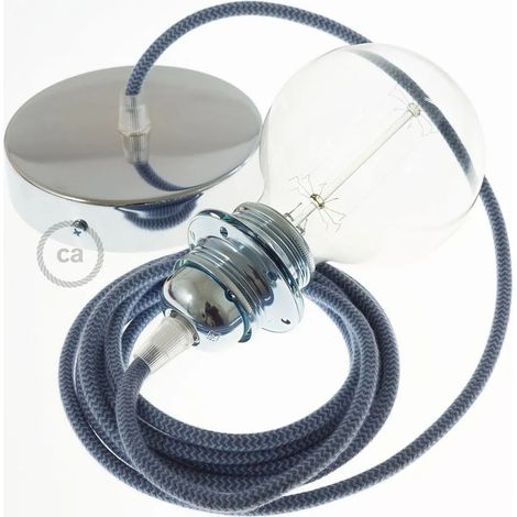 Lampe suspension creative cables rz25 zigzag câble textile 2m (1/3)