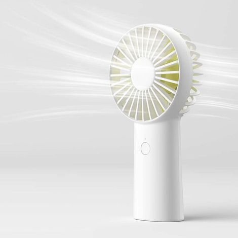 Ventilateur à Main, 4000mAh Mini Ventilateur Portatif, Ventilateur de Poche Personnel Rechargeable par USB [Max 16H Temps de travail] avec 3 Vitesses pour l'extérieur, le Voyage-Blanc，T-Audace (1/5)