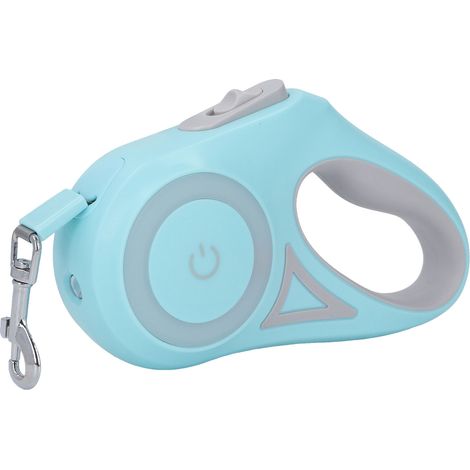 Laisse de chien rétractable avec LED lumineuse, frein à une main, verrouillage pause, anti-enchevêtrement, robuste pour animaux, Type 1 (1/5)