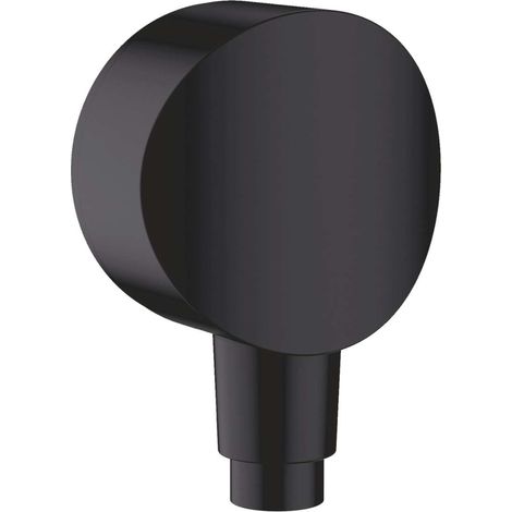 Hansgrohe Fixfit - Codo de ducha S con válvula de retención, negro mate 26453670 (1/2)
