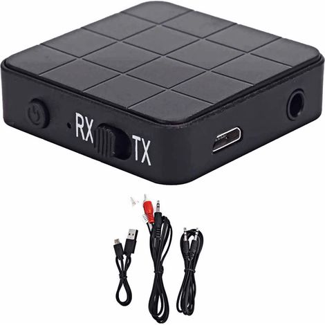 Émetteur-récepteur audio Bluetooth 5.0, adaptateur audio sans fil portable 2 en 1 (prise jack 3,5 mm) pour ordinateur, ordinateur portable, chaîne stéréo, casque, smartphone, lecteur MP3 et CD. (1/5)
