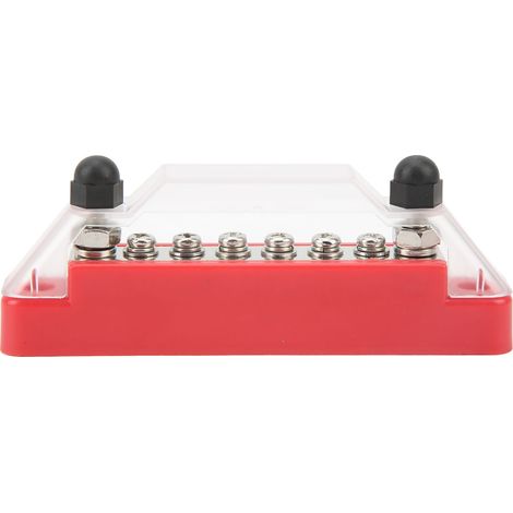 Boîtier de fusibles à lame 6 voies 2 borniers M6 6 vis de câblage M4 pour auto caravane bateau rouge (1/5)