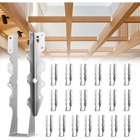 Sabot Charpente, Lot de 50, Support de Solive, Taille Interne 40x38x199 mm, Étriers de Solive avec Revêtement Antirouille, Supports de Fixation pour Soutien Renforcée Plafond, Structures Jardin (1/5)