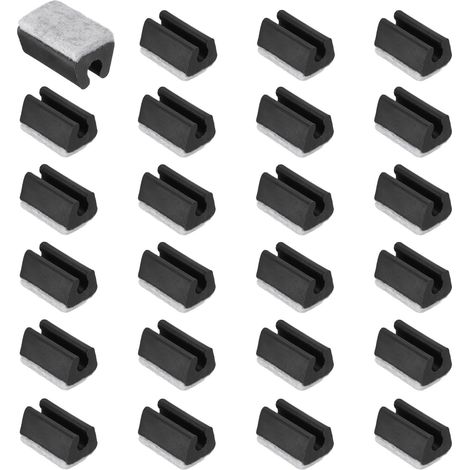 24pcs U-Shaped Chair Leg Protectors for 8mm Dia. Legs, Black (1/5)