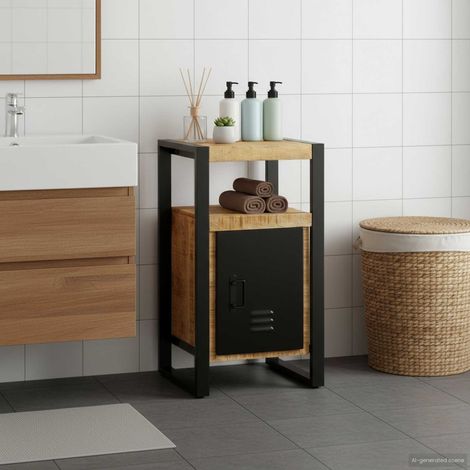 Armario de Baño Marrón 40 x 35 x 75 cm Madera maciza de Mango