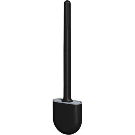 Brosse de nettoyage Brosse de toilette murale sans perforation - Noir (1/5)
