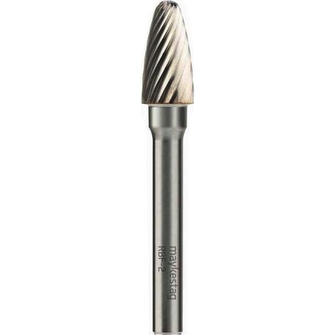 Fraise Rotative HM Tige Cylindrique Forme Arc à Nez Arrondi - Aciers D. 8 x Lt. 63 x Lu. 18 x Q. 6 mm - Diamwood