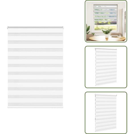 vidaXL Zebrarollo Weiß 105x150 cm Stoffbreite 100,9 cm Polyester (1/5)