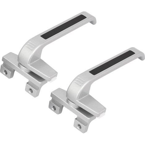 Zinklegierungsflügelfenster-Verriegelungsgriffgriff rechte Hand silbernes Grau 2pcs (7b0b333f97ddbe9 (1/4)