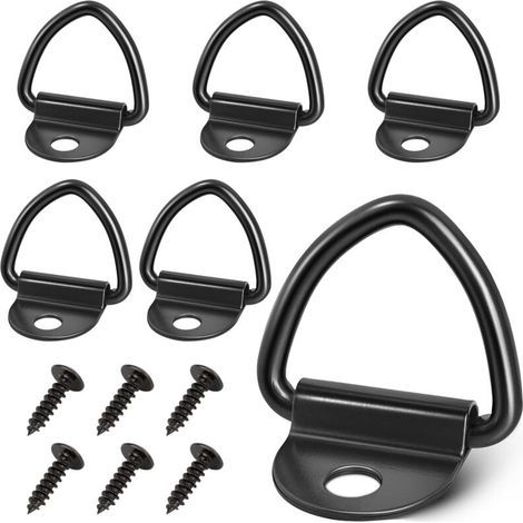 Lot de 6 Anneaux en V, Anneaux de Construction, Heavy Duty 85 x 63 mm, Anneau de Montage en V, avec Accessoires de vis M6 de 5 mm, avec Charge de 400 kg pour remorques, camions, Load Securing (1/5)