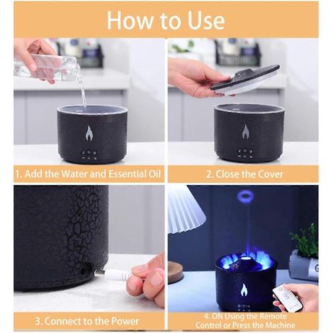 Diffuseur de fumée à effet flamme volcanique 360 ml (A) Prise UE-- (1/5)