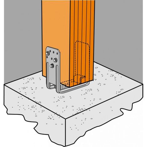 Simpson Strong Tie – Embase de poteau en U 91x70mm – épaisseur 4mm – pour béton armé – fixation par vis – Accessoire professionnel (1/7)