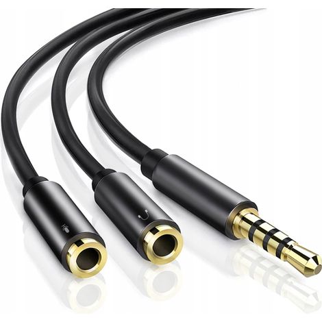 Cable divisor AUX MINI JACK para micrófono y auriculares Koanni