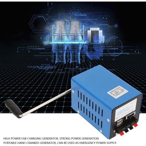 Générateur à manivelle compact haute puissance recharge USB secours dynamo (1/5)
