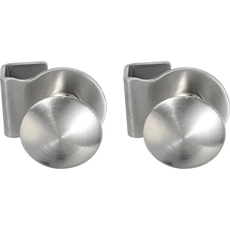 Poignée De Tirage Pour Porte En Verre 1-1/8", Acier Inoxydable 2Pcs Attaches De Porte Sans Perçage Poignées Boutons Avec Vis Pour Armoire 5-8mm Tiroir Vitrine Présentation, Argent (1/5)