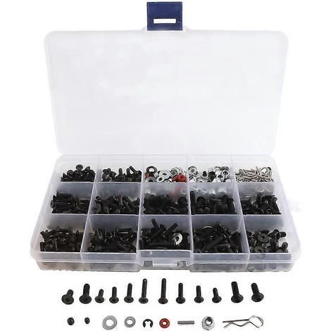 Kit de 500 vis universelles pour voitures RC 1/8, 1/10, 1/12 et 1/16 (1/5)