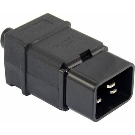 Conector alimentacion C20 macho  Negro 16 A (1/4)