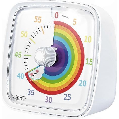 Visueller 60-Minuten-Timer mit Nachtlicht, Countdown-Timer und Pomodoro-Timer, Regenbogen-Design für Kinder (1/5)