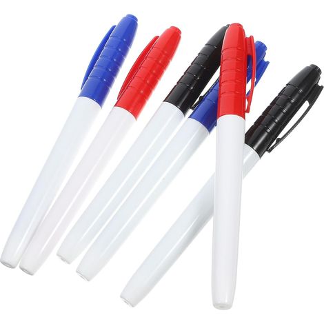 Marqueurs Pointe Fine Effaçables à Sec pour Tableau Blanc, Lot de 6  Plastique Léger, Réutilisables, Usage Bureau, Format Pratique à Emporter (1/5)
