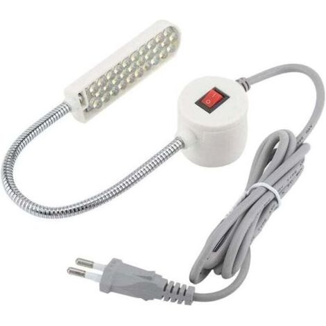 Lampe de travail à col de cygne à 30 LED avec base magnétique pour tours, perceuses et machines à coudre (prise UE 220 V) (1/4)