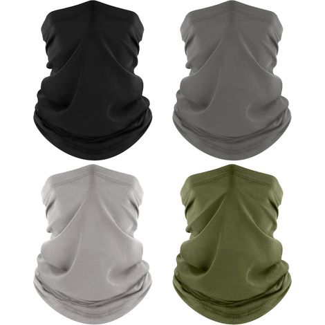 4 Pièces Cache-Cou, Tour de Cou Respirant Anti-UV Séchage Rapide, Bandana Multifonction pour Moto, Cyclisme, Homme et Femme (1/5)