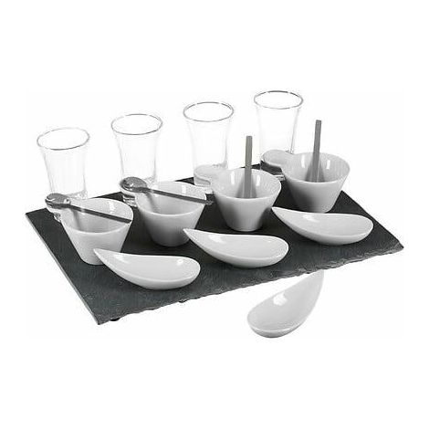 Set di snack in ardesia e porcellana da 17 pezzi (1/5)