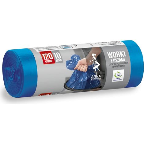 Sacs poubelle Anna Zaradna AVEC ANSES 120L 10pcs bleu (1/5)
