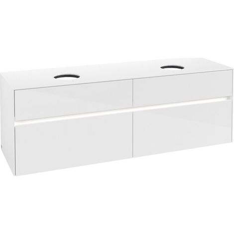 VB WTUS Collaro C052B0 1600x548x500mm avec 4 compartiments pour 2 WT Blanc brillant (1/2)