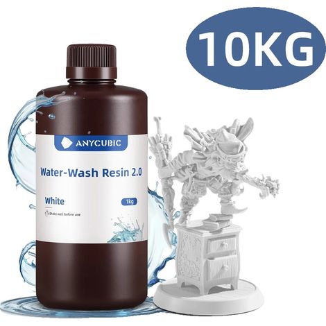 Resina per stampanti 3D, a basso odore, ad alta precisione, bianca, 10 kg (1/2)