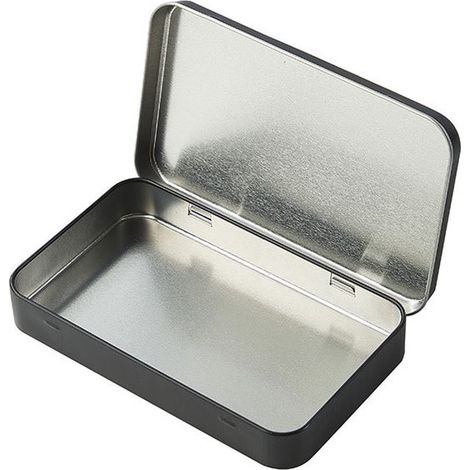 Boîte de rangement en métal - Conteneur de rangement - Boîte de rangement avec couvercle - Petite boîte de rangement - Noir (1/5)