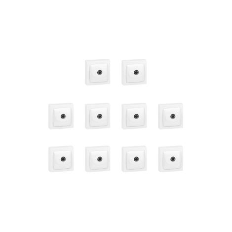 Legrand - Oteo - LOT de 10 Prises TV simple - Blanc - Ref. : 086040x10 (1/2)