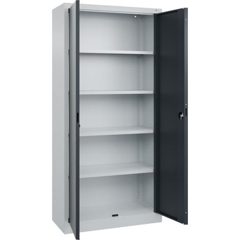 C+P Armoire à portes battantes de bureau Basis PLUS, 1950x930x400mm, 7035/7016 (1/5)