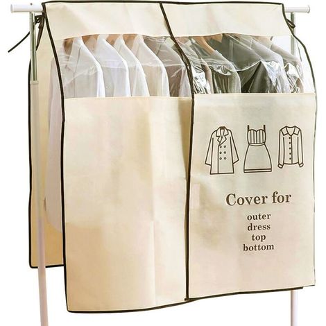 Protective Garment Cover 90 x 110cm Beige Dustproof Cover Universal Garment Cover (1/4)