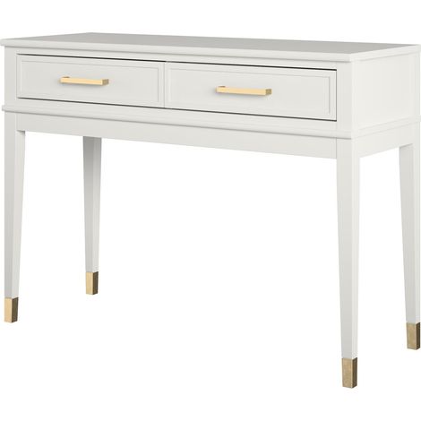 Westerleigh-Table console avec 2 tiroirs en MDF blanc