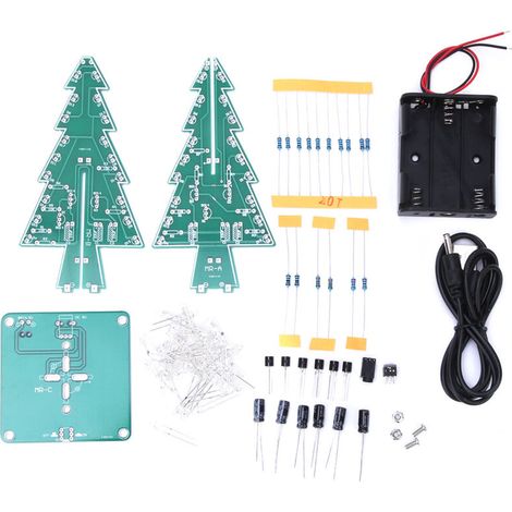 Kit de circuits électroniques pour arbre de noël 3D, décoration de vacances stéréo LED, 7 couleurs. (1/5)